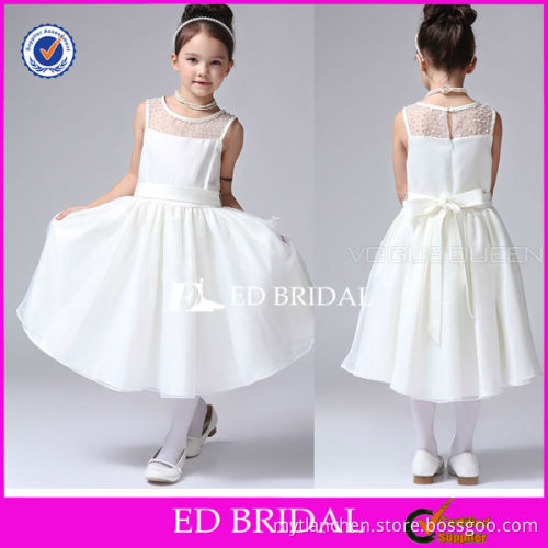 ch010 2013 new style white tea length girl dress/flower dresses